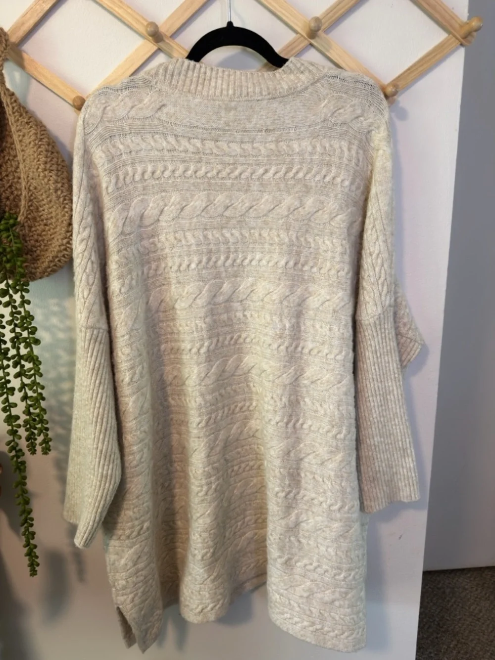 Soft Surroundings Alena Tunic Sweater Wool Blend 3X Oatmeal Cable Knit - Picture 8 of 8